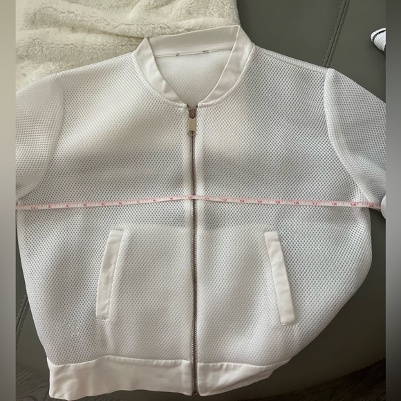 EUROPEAN FASHION: MAX AND CO White Mesh Bomber Jacket - Picture 9 of 9